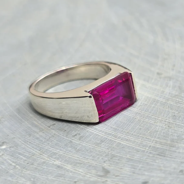 Scarlet Majesty – The Emerald-Cut Ruby Ring | Quotidian Opulence Collection