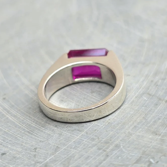 Scarlet Majesty – The Emerald-Cut Ruby Ring | Quotidian Opulence Collection