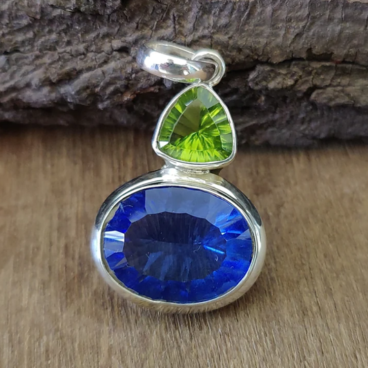 Harmonious Symphony – Blue Sapphire and Green Tourmaline Earrings | Whispers of Nature Collection