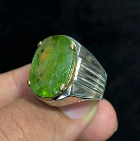 Peridot, Oval Shape, Sterling Silver Ring