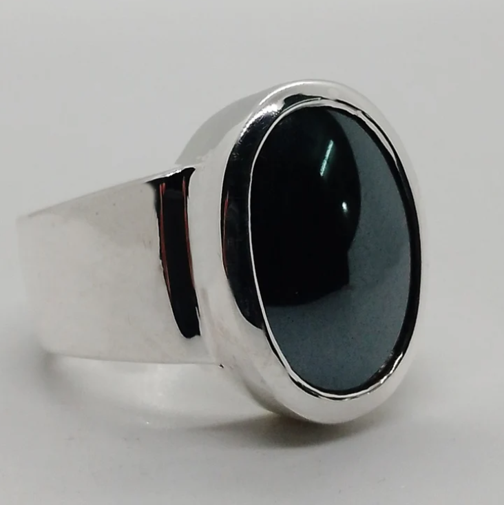 Eternal Harmony – Agate Dzi, Oval Shape, Onyx Agate Ring | Quotidian Opulence Collection