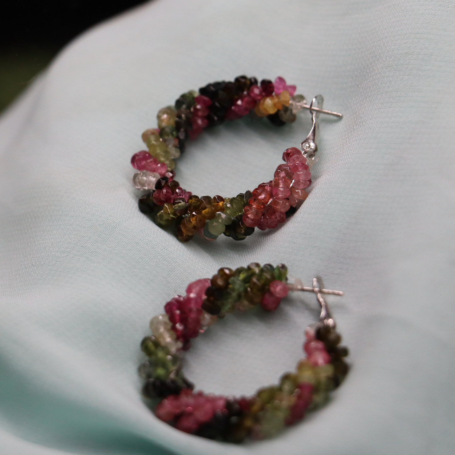 Enchanting Mélange – Topaz, Peridot, Tourmaline, and Multi-Gemstone Earrings | Whispers of Nature Collection