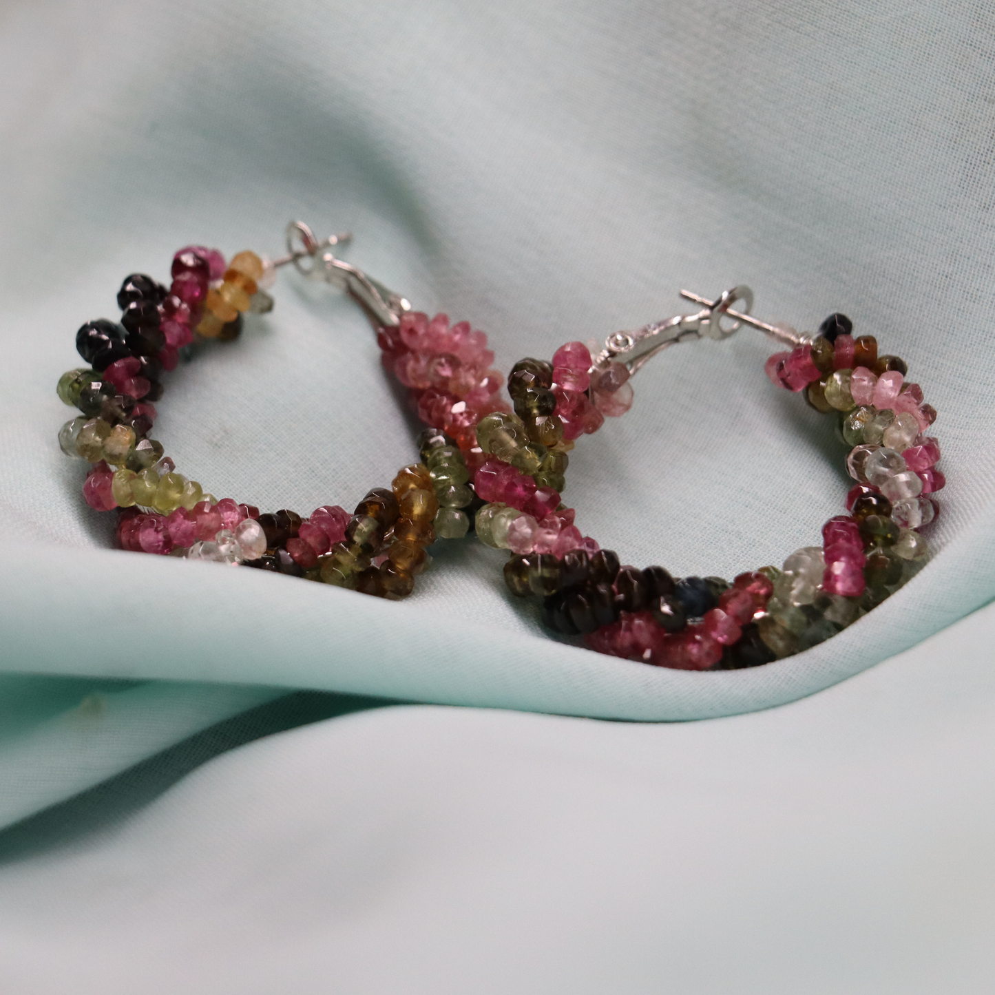 Enchanting Mélange – Topaz, Peridot, Tourmaline, and Multi-Gemstone Earrings | Whispers of Nature Collection