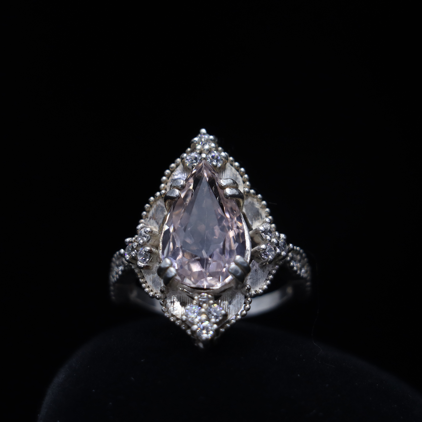 Radiance – Gold Topaz Pear-Shaped Gemstone with Moissanite Diamond Ring | Sovereign Splendor | Forbidden Collection