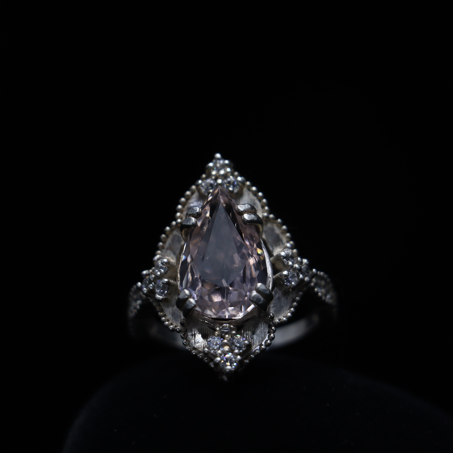 Radiance – Gold Topaz Pear-Shaped Gemstone with Moissanite Diamond Ring | Sovereign Splendor | Forbidden Collection